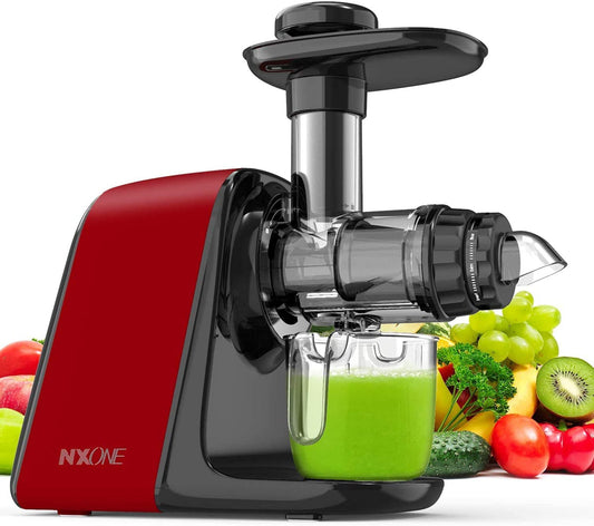 Juicer Machines, NXONE Slow Masticating Juicer, Cold Press Juicer Extractor with High Hardness Tritan Not Break, Superior Motor Not Jammed, Slow Juicer Easy to Clean, 3 Modes for Vegetables & Fruits